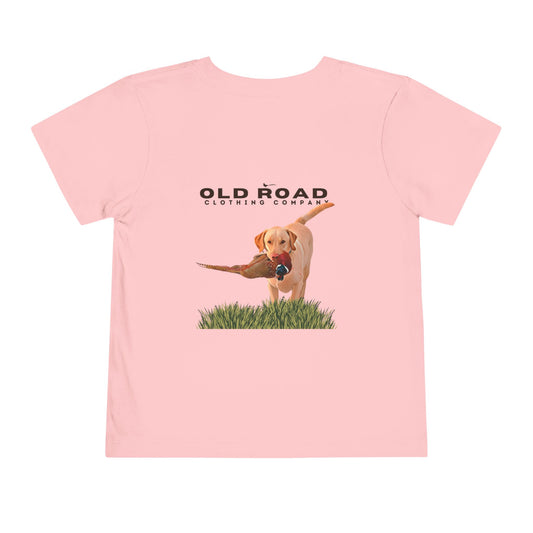 Labrador Retriever  Toddler T Shirt | Pheasant Hunting | Yellow Lab | Working Labrador Dog | Hunting Dog | Lab and Pheasants | Bird Hunting T Shirt