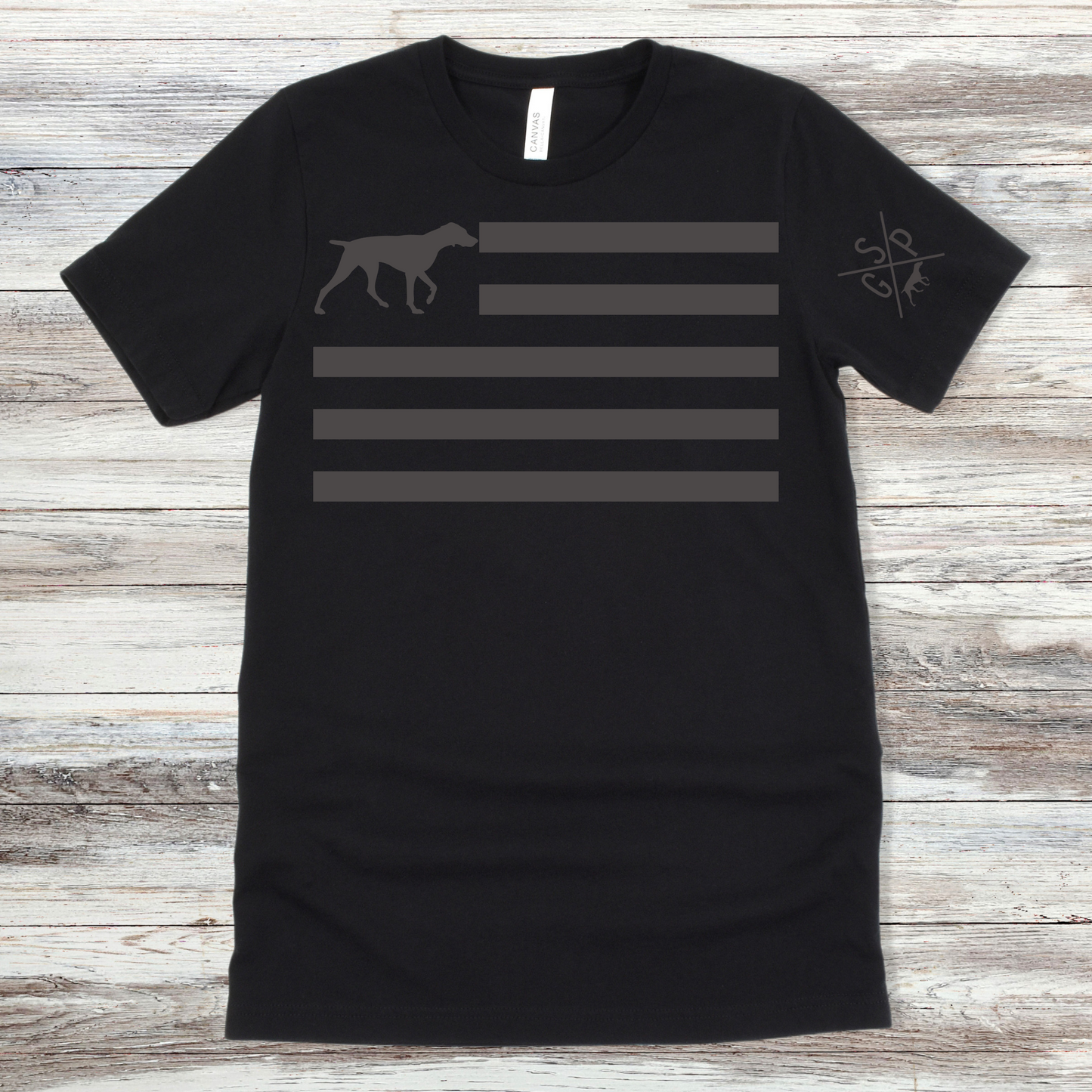 GSP Flag T Shirt | GSP X T Shirt | German Shorthaired Pointer Cross T Shirt | German Shorthaired Pointer Flag T Shirt | Upland Hunting T Shirt | Pheasant Hunting T Shirt | Bird Hunting T Shirt | Fathers Day Hunting Gift