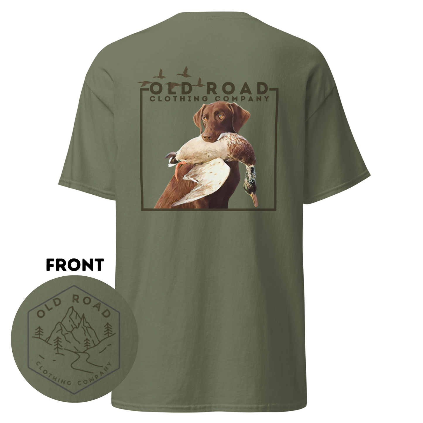 Labrador Retriever Duck Hunting T Shirt | Lab Retrieving Duck | Duck Hunting | Hunting Dog Shirt | Chocolate Lab | Waterfowl Shirt