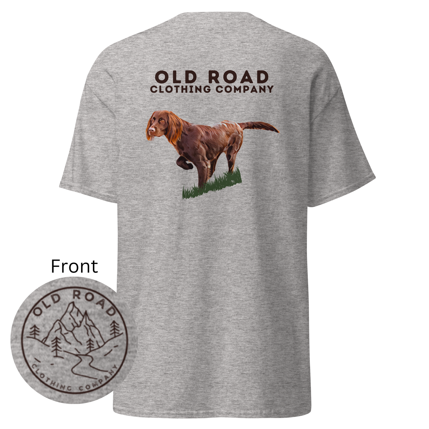 Brittany Dog Pointing | Working Brittany Spaniel Dog T Shirt | Pheasant Hunting T Shirt | Upland Hunting T Shirt | Mens Hunting T Shirt | Bird Hunting T Shirt