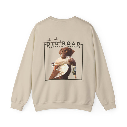 Labrador Retriever Duck Hunting Sweatshirt | Lab Retrieving Duck | Hunting Dog Shirt | Chocolate Lab | Waterfowl Shirt | Crewneck Sweatshirt