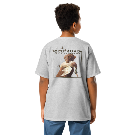 Youth Labrador Retriever Duck Hunting T Shirt | Lab Retrieving Duck | Duck Hunting | Hunting Dog | Chocolate Lab | Fathers Day Matching Shirt